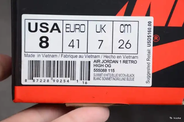 Cheap TBK Retro 1 Air 555088-115 OG High Jordan Blue Moon 0624